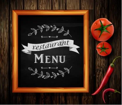 Menu on Chalkboard Stock Illustration