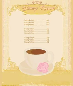 Menu coffee shop Stock Illustration