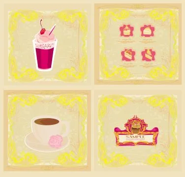 Menu coffee shop set Stock Illustration