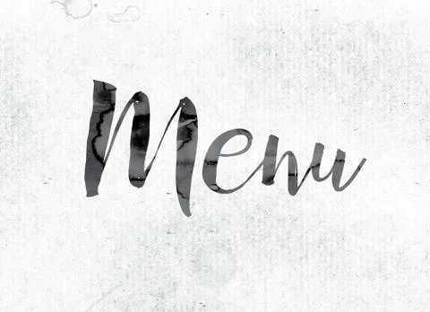 Menu Concept Painted in Ink Stock Illustration