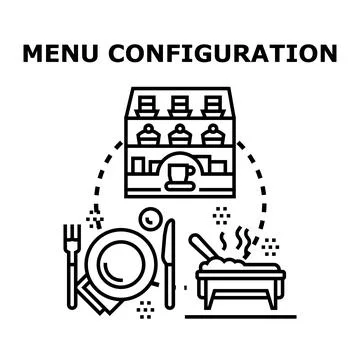 Menu configuration concept for restaurant business planning Stock Illustration