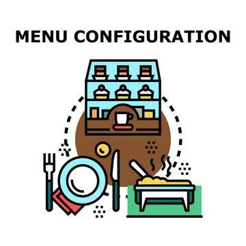 Menu configuration concept for restaurant business planning Stock Illustration