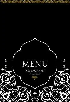 Menu cover design for oriental restaurant. Stock Illustration