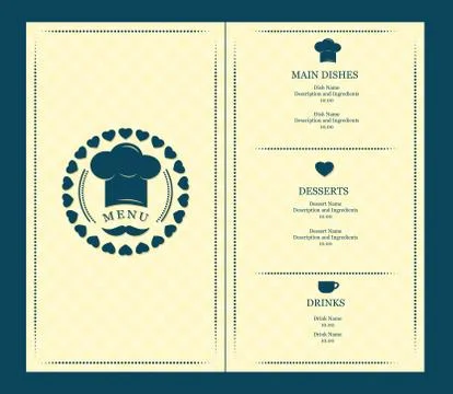 Menu cover template vector Stock Illustration