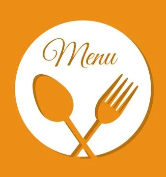 Menu cursive font emblem image イラスト素材