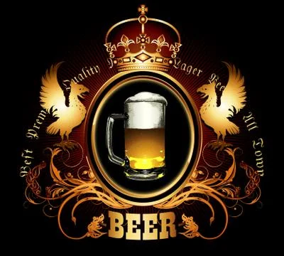 Menu design with beer Illustrazione stock