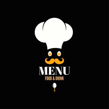 Menu design chef egg concept background Stock Illustration