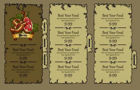 Menu design Stock Illustration