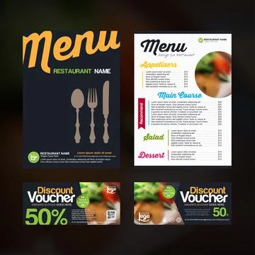 Menu design template Illustrazione stock