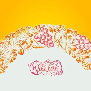 Menu design wine list. Stock Illustration