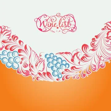 Menu design wine list. Stock Illustration