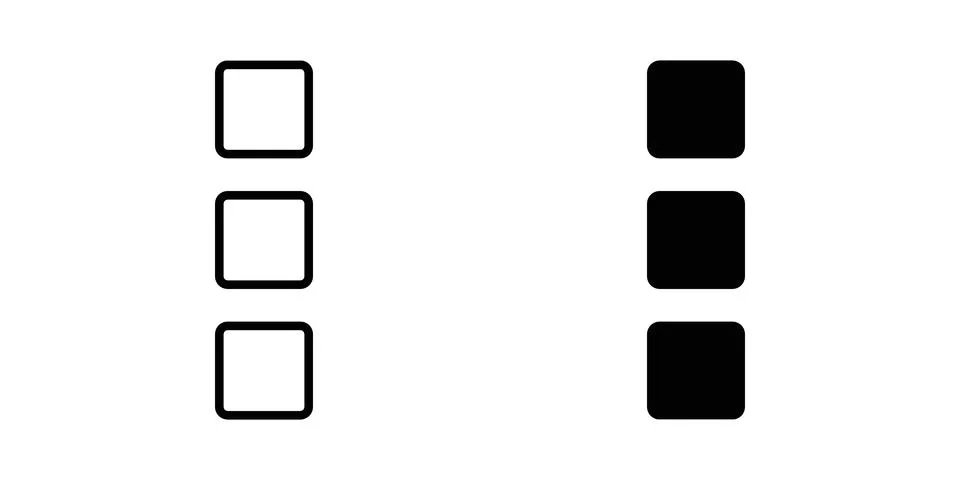 Menu dots icon. Outline, flat icons Stock Illustration