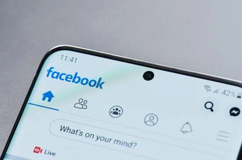 Menu in facebook smartphone app Stock Photos
