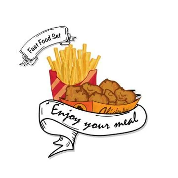 Menu fast food template design graphic set Stock Illustration