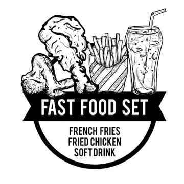 Menu fast food template design graphic set Stock Illustration
