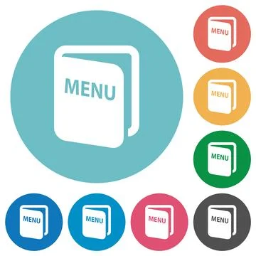 Menu flat round icons Stock Illustration