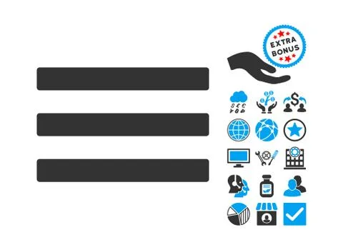Menu Flat Vector Icon With Bonus 스톡 일러스트