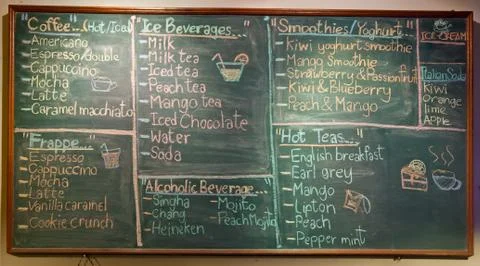 Menu in front of coffee Stock Photos