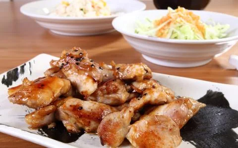Menu with grilled chicken Stock Photos