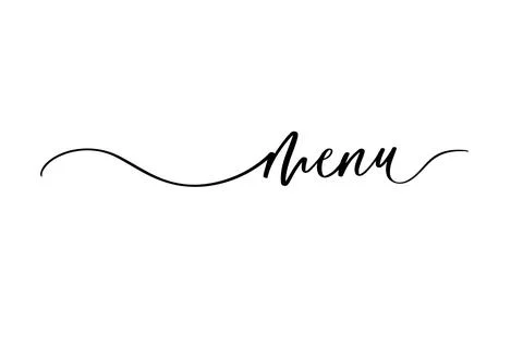 Menu handwritten text vector script. 스톡 일러스트