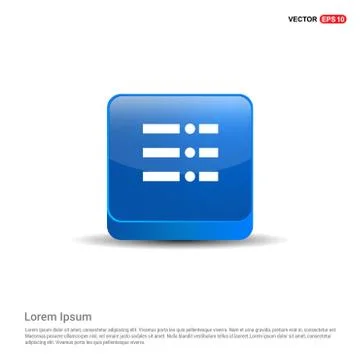 Menu icon - 3d Blue Button Illustrazione stock