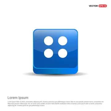 Menu icon - 3d Blue Button Illustrazione stock