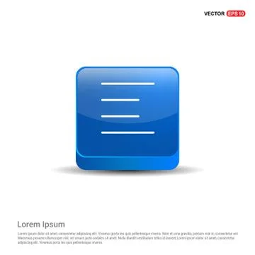 Menu icon - 3d Blue Button Illustrazione stock