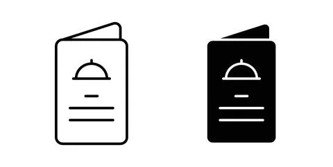 Menu icon collection in black, Line icons, flat symbols Stock Illustration