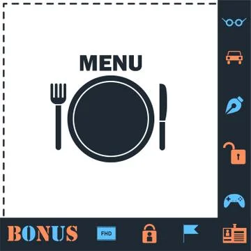 Menu icon flat Stock Illustration