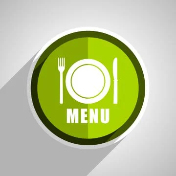 Menu icon, green circle flat design internet button, web and mobile app illus Stock Illustration