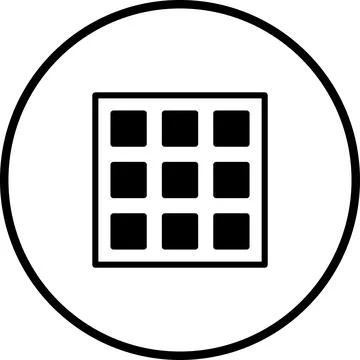 Menu icon with grid pattern inside a circle, symbolizing organization and s.. Stock Illustration