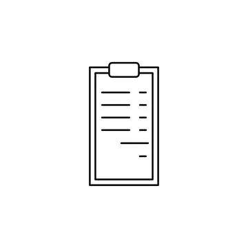 Menu icon illustration Simple black outline list isolated vector Stock Illustration