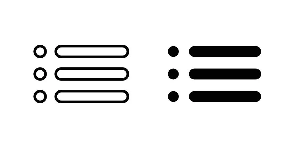 Menu icon modern style vectors set Stock Illustration