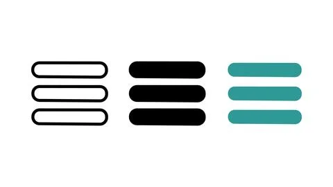Menu icon set hamburger button Illustrazione stock