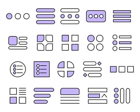 Menu icon set navigation indicator Illustrazione stock