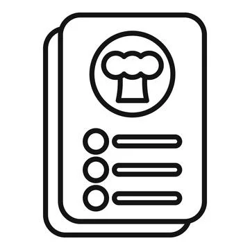 Menu icon showing chef hat and food choices Stock Illustration