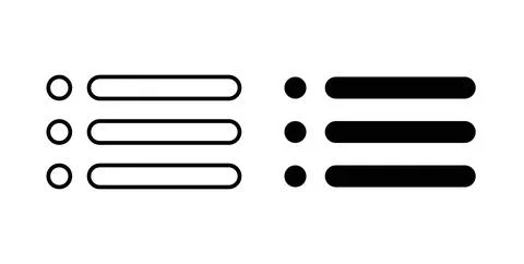 Menu icon symbol. Vector illustration pack in black color. 스톡 일러스트