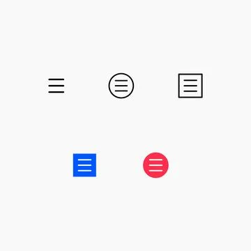 Menu Icon User Interface Set 스톡 일러스트