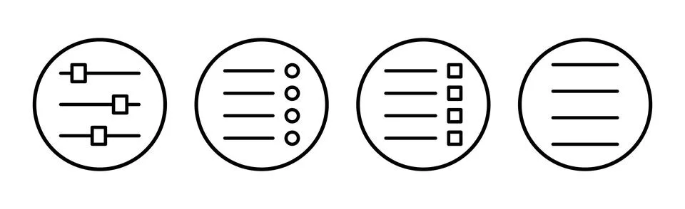 Menu Icon vector illustration. web menu sign and symbol. hamburger menu symbo Stock Illustration