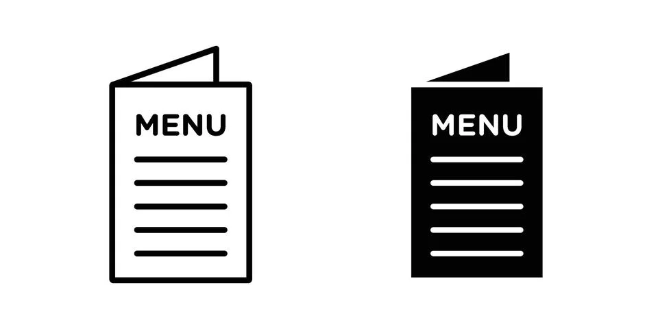 Menu icon vectors. Illustrations in black 스톡 일러스트
