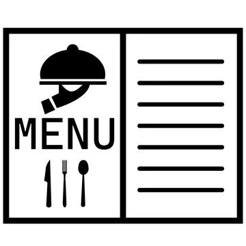 Menu icon on white background. Menu for the restaurant. Menu book sign. Stock Illustration
