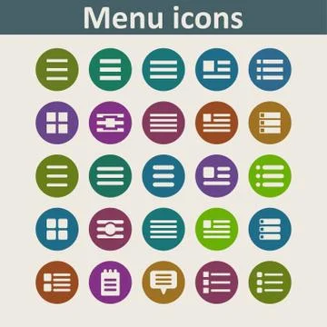 Menu icons Stock Illustration