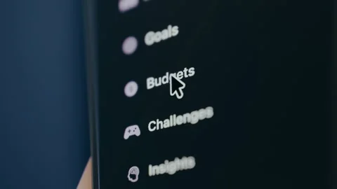 Menu interface with functional categories from a mobile app, user selects the 動画素材 329326922