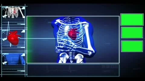 Menu interface of running skeleton with ... | Stock Video | Pond5