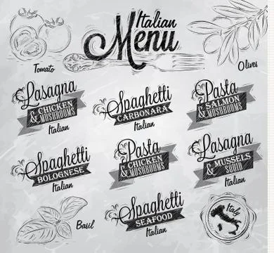 Menu Italian Stock Illustration