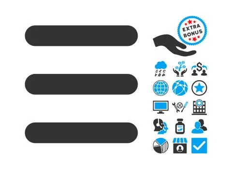 Menu Items Flat Vector Icon With Bonus 스톡 일러스트