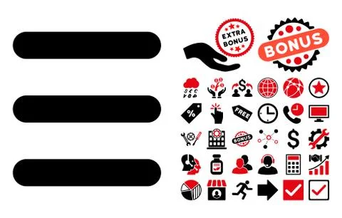 Menu Items Flat Vector Icon with Bonus 스톡 일러스트
