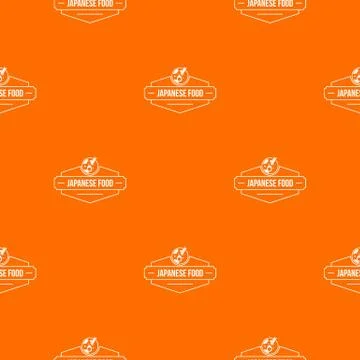 Menu japanese food pattern vector orange Illustrazione stock