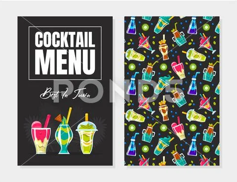 Menu layout for cocktail bar. Vector illustration.: Royalty Free #119197470