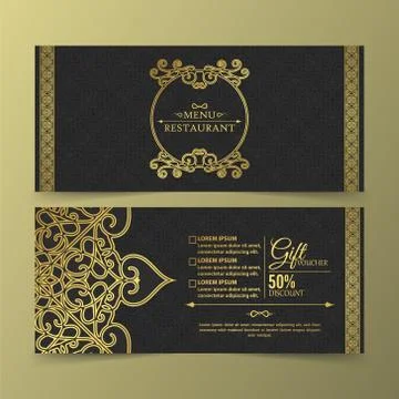 Menu Layout with Ornamental Elements. Stock Illustration